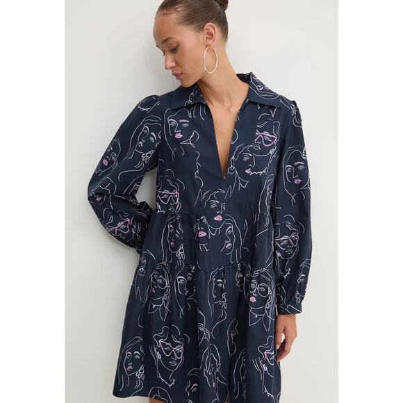 DESIGUAL LOUISVILLE COTTON A-LINE TIERED SWING DRESS - Picture 4 of 9